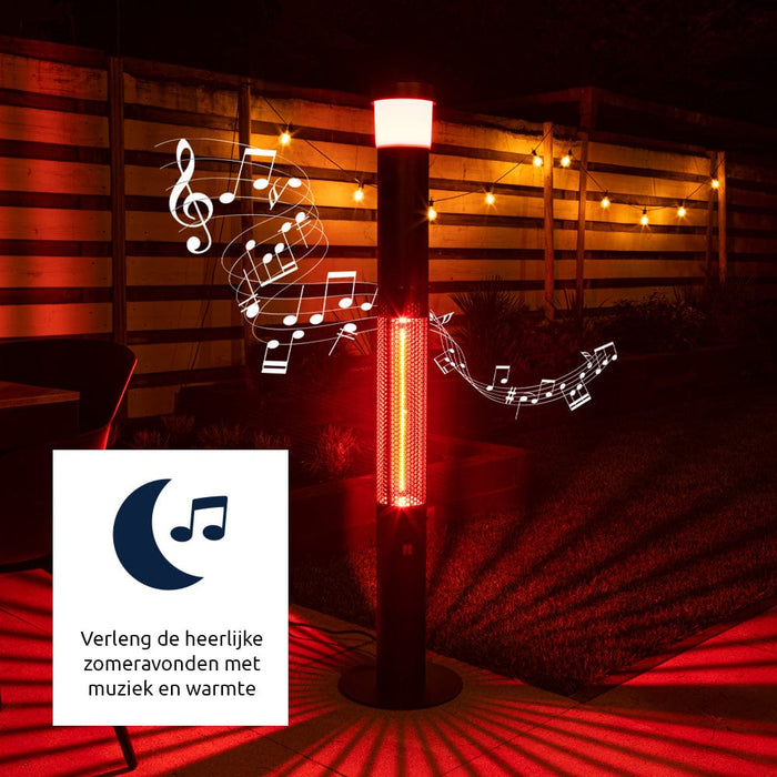 BluMill 3-in-1 Terrasverwarmer met RGB lamp en speaker